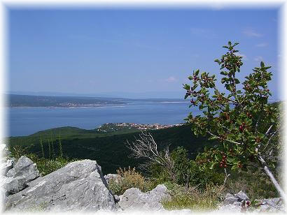 Uitzicht op Crikvenica en Krk.